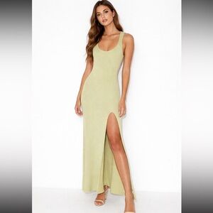 Reformation Bliss Ribbed Sleeveless Maxi in Limon NWT